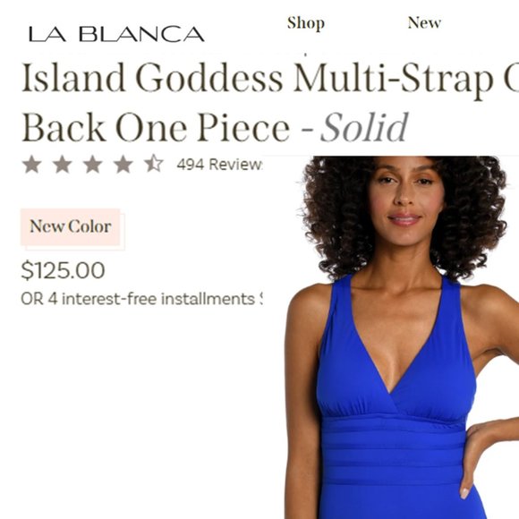 LA BLANCA "Sapphire" Strappy-Back Tummy-Control Swimsuit NEW W… - Picture 10 of 14